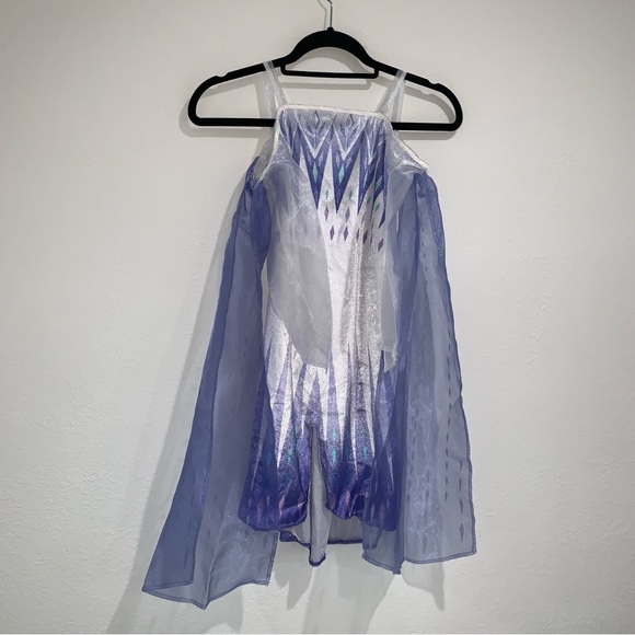 Disney frozen Elsa Princess pretend play costume dress blue white mesh arms 4-6 - Picture 11 of 12